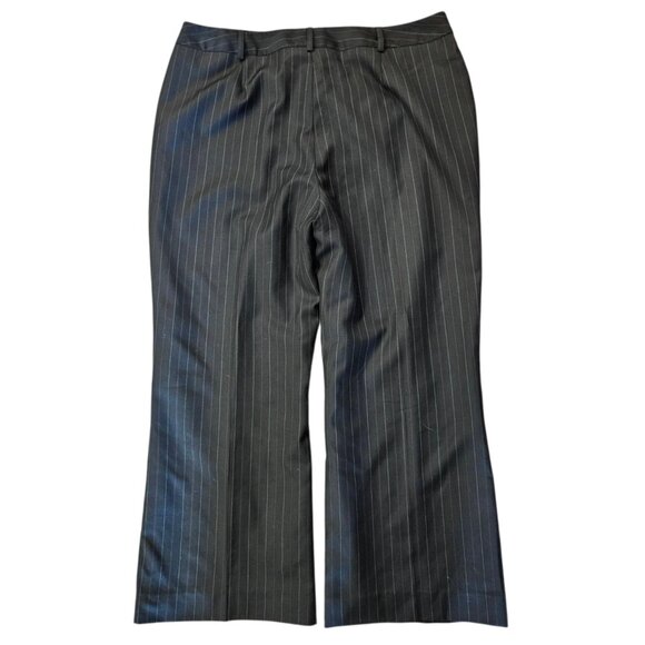 Vintage Louben Women's High Rise Dark Brown Pinstripe Wool Dress Pants Size 18 - Picture 3 of 12